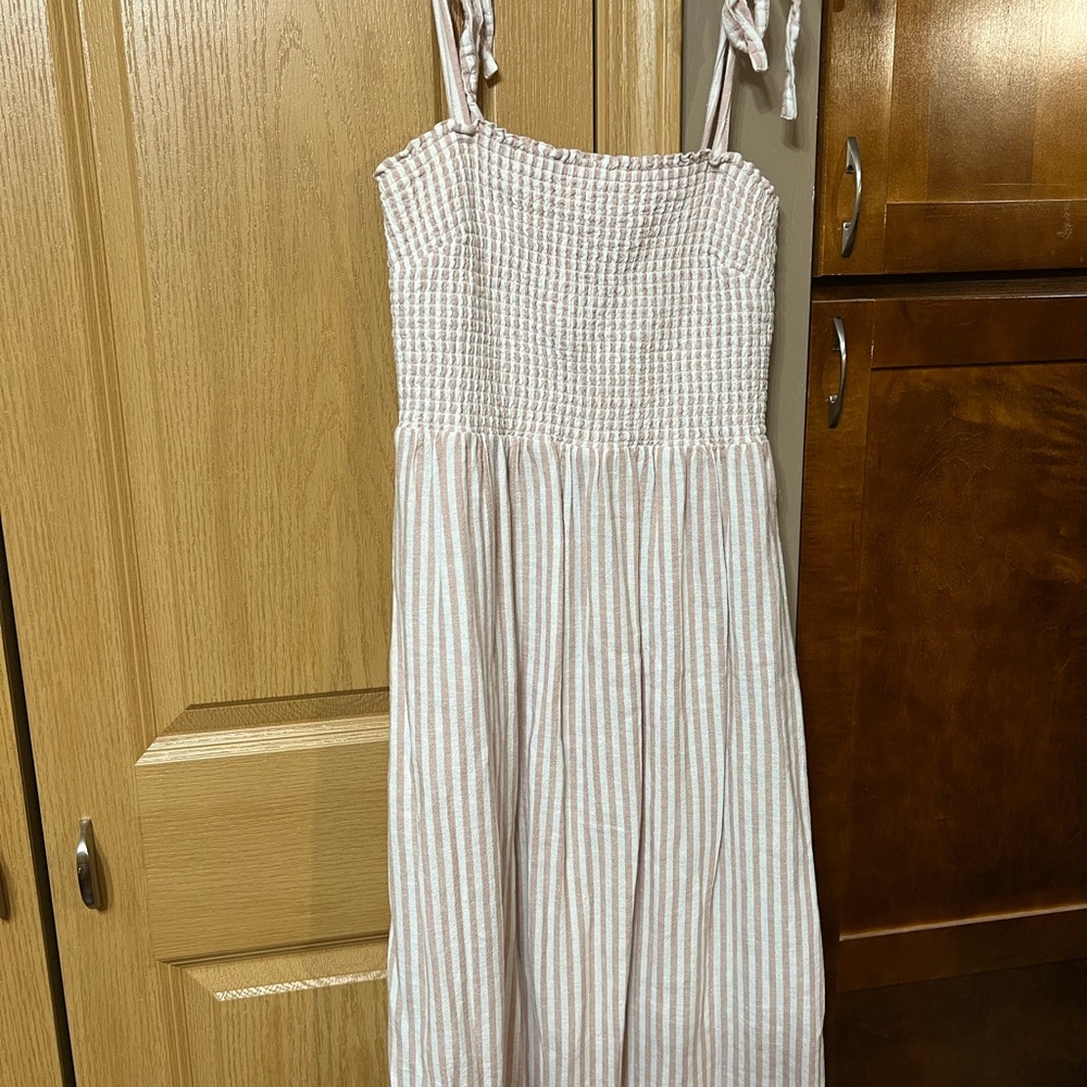 GAP Pink and White Textured Dress